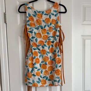Oranges with Blue Leaves Tank Top Mini Dress